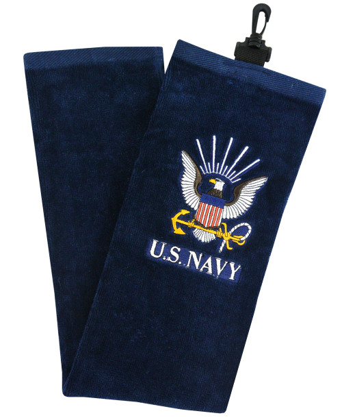 Hot-Z Golf US Military Tri Fold Towel Navy - Image 1