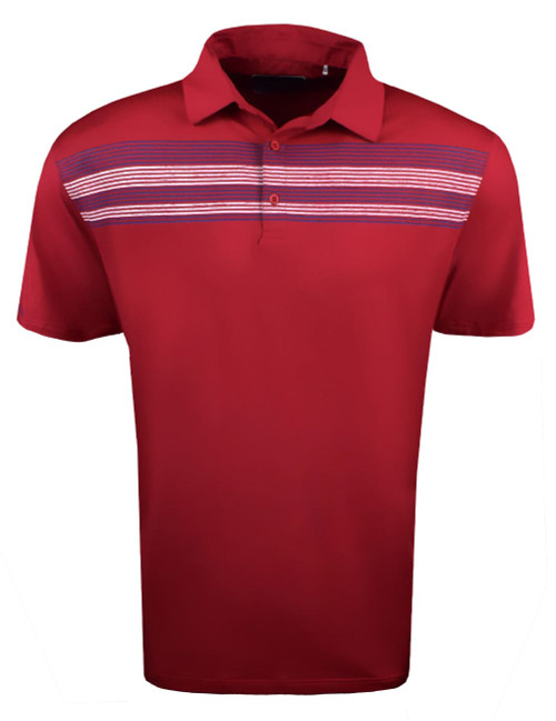 Etonic Golf Chest Stripe Print USA Polo Shirt - Image 1