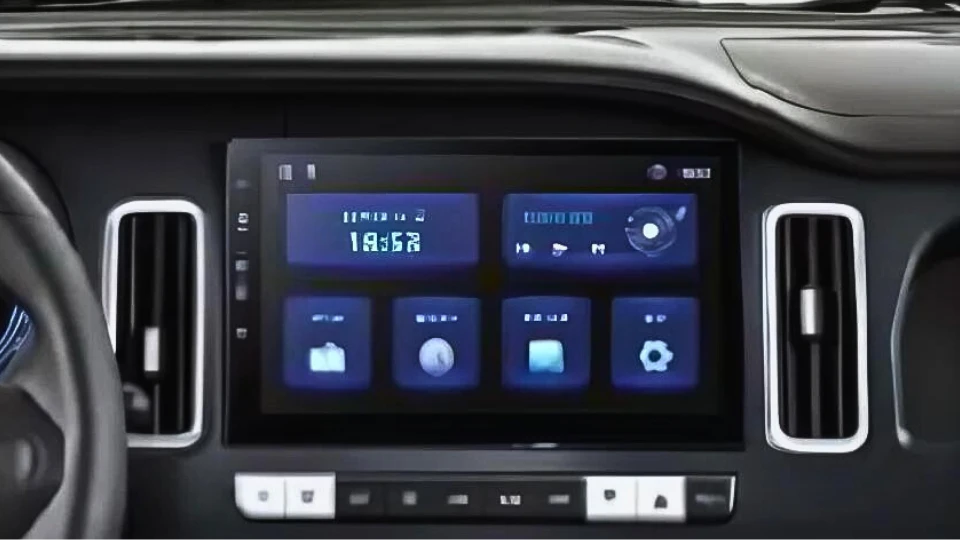 Touch display with Bluetooth mirroring and rear camera view